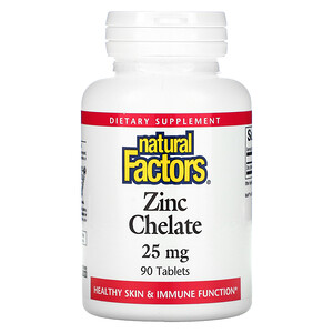 Отзывы о Натурал Факторс, Zinc Chelate, 25 mg, 90 Tablets