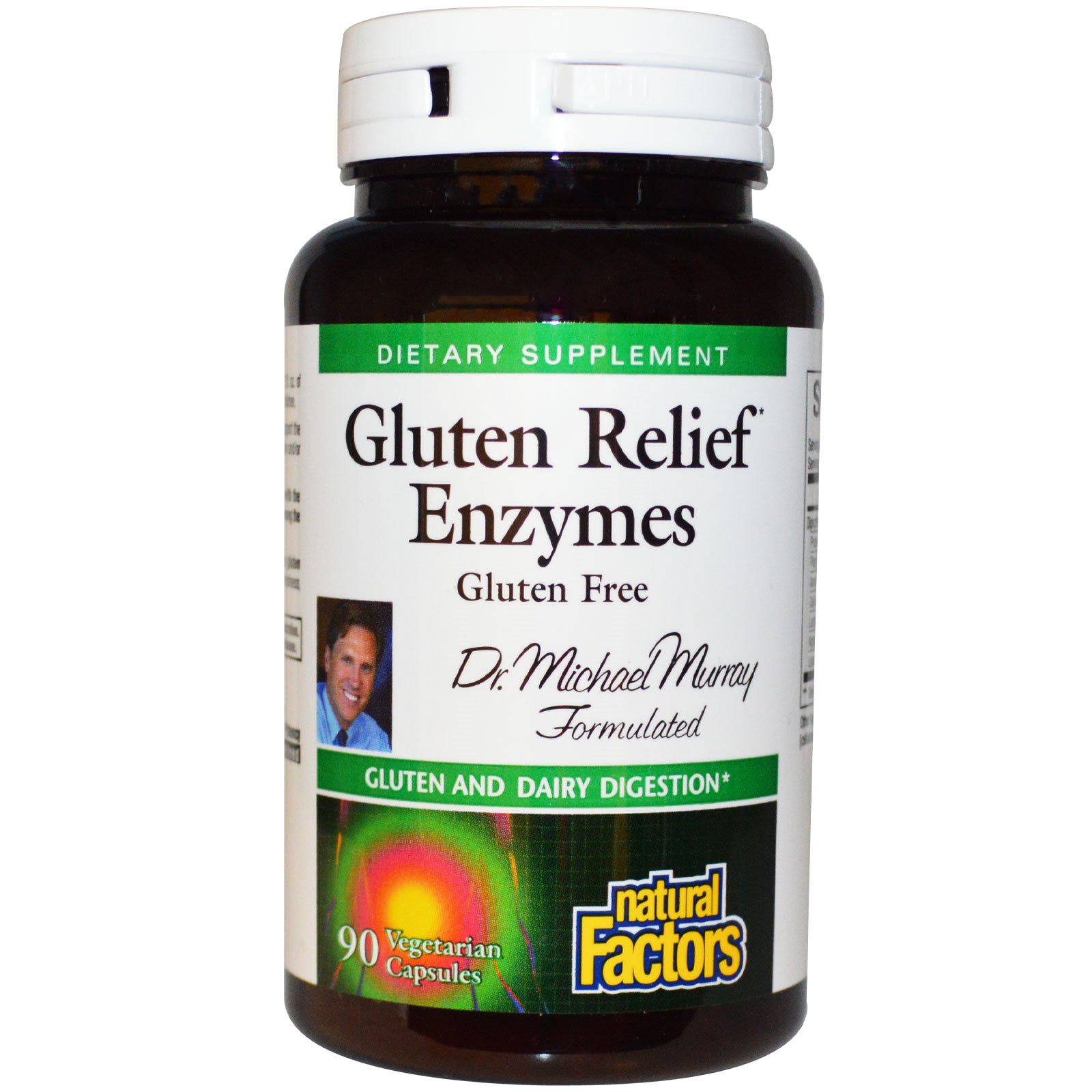 Natural Factors, Gluten Relief Enzymes, Gluten Free, 90 Veggie Caps iHerb