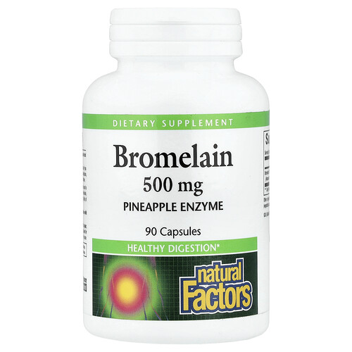 Natural Factors, Bromelaína, 500 mg, 90 cápsulas