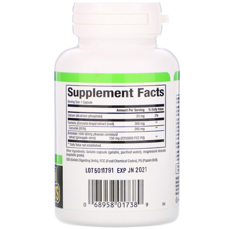 Natural Factors, Turmeric & Bromelain, 450 mg, 90 Capsules iHerb