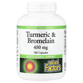 Natural Factors, Turmeric & Bromelain, 180 Capsules