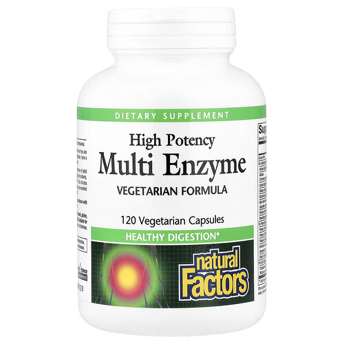Natural Factors, High Potency Multi Enzyme, 120 Vegetarian Capsules
