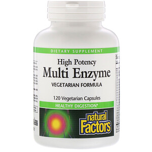 Отзывы о Натурал Факторс, High Potency, Multi Enzyme, 120 Vegetarian Capsules