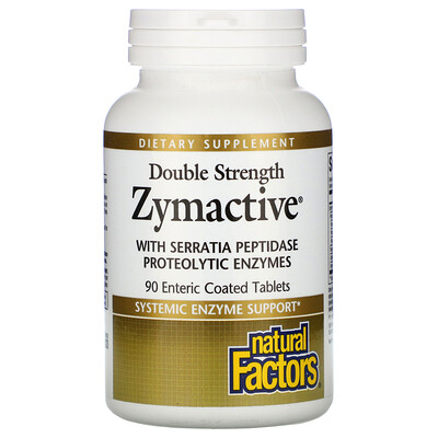 Natural Factors Zymactive, двойная сила действия, 90 таблеток с кишечнорастворимой оболочкой