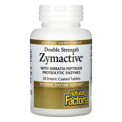 

Natural Factors, Zymactive, Double Strength, 30 Enteric Coated Tablets