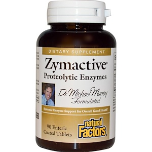 Natural Factors, Zymactive, протеолитические ферменты, 90 таблеток, покрытых кишечнорастворимой оболочкой