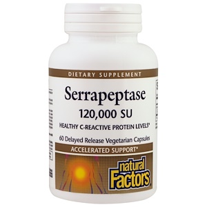 Отзывы о Натурал Факторс, Serrapeptase, 120,000 SU, 60 Delayed Release Vegetarian Capsules