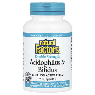 Natural Factors, Acidophilus & Bifidus, 10 Billion CFU, 90 Capsules