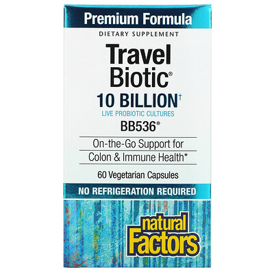 

Natural Factors Travel Biotic BB536 10 Billion 60 Vegetarian Capsules