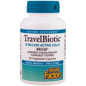 Natural Factors, Travel Biotic BB536, 30 вегетарианских капсул