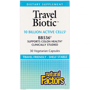 Отзывы о Натурал Факторс, Travel Biotic, BB536, 10 Billion Active Cells, 30 Vegetarian Capsules