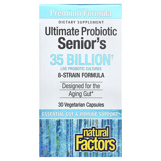 Natural Factors, Probiotiques ultimes pour seniors, 30 capsules végétariennes