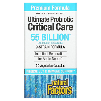 

Natural Factors Ultimate Probiotic Critical Care 55 миллиардов КОЕ 30 вегетарианских капсул