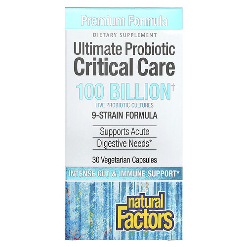 Natural Factors, Ultimate Probiotic, Critical Care, Probiotika, 100 Milliarden KBE, 30 pflanzliche Kapseln