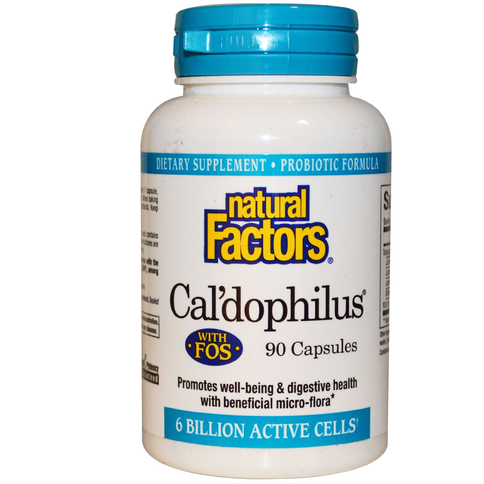 Natural Factors, Cal'dophilus, with FOS, 6 Billion Active Cells, 90 ...