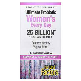 Natural Factors, 高階女性每日益生菌，250 億，30 粒素食膠囊