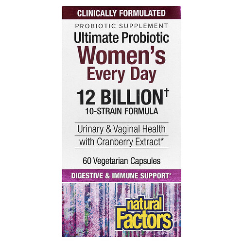 Natural Factors, Probiótico definitivo para todos los días para mujeres, 60 cápsulas vegetales