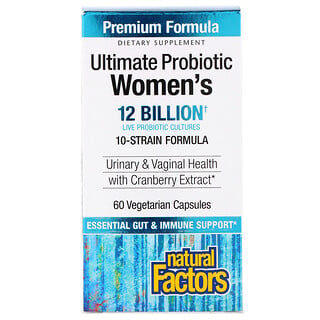 Natural Factors, Ultima Probiotic Women’s, пробиотик для женщин, 12 млрд КОЕ, 60 вегетарианских капсул