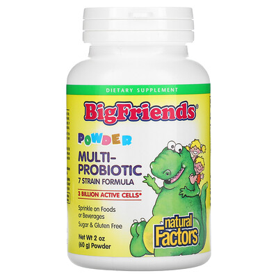 Natural Factors BigFriends, Multi-Probiotic Powder, 3 Billion , 2 oz (60 g)