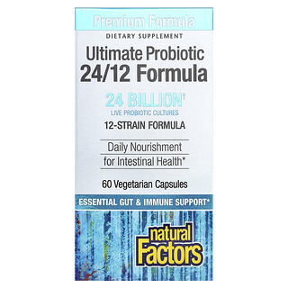 Natural Factors, Ultimate Probiotic, 24/12 Formula, 60 Vegetarian Capsules