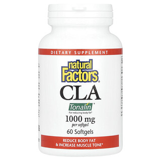 Natural Factors, CLA, 1,000mg, 소프트젤 60정
