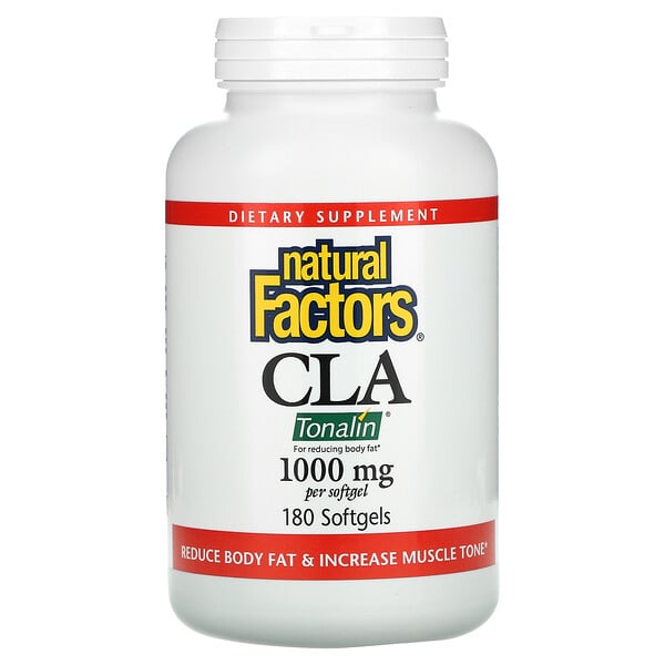 Natural Factors, CLA, mélange d'acide linoléique conjugué, 1000 mg, 180 gélules