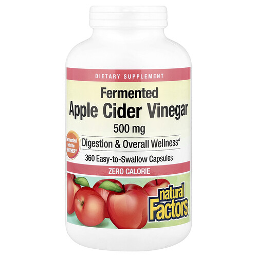 Natural Factors, Fermented Apple Cider Vinegar, 360 Easy-to-Swallow Capsules
