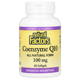 Natural Factors, Coenzym Q10, 100 mg, 60 bløde kapsler