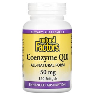 Natural Factors, Coenzima Q10, absorción mejorada, 50 mg, 120 cápsulas blandas
