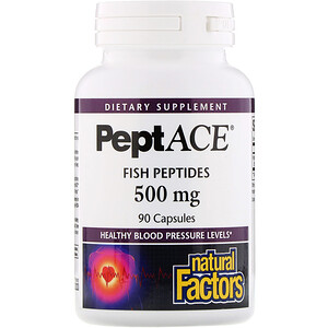 Натурал Факторс, PeptACE, Fish Peptides, 500 mg, 90 Capsules отзывы покупателей