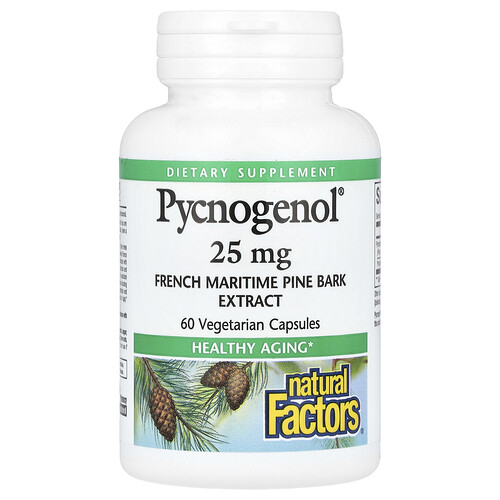 Natural Factors Pycnogenol, 25 mg, 60 Vegetarian Capsules