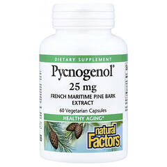 Pycnogenol, екстракт кори французької приморської сосни, 25 мг, 60 вегетаріанських капсул