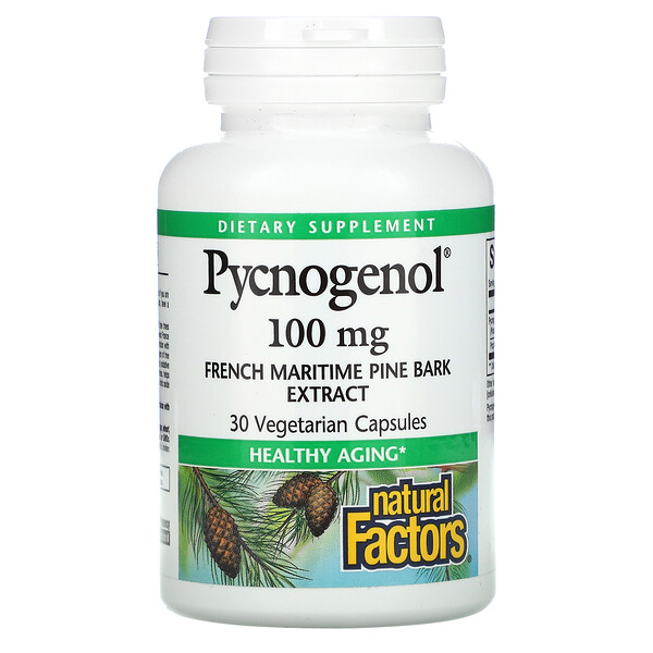 Natural Factors‏, Pycnogenol, 100 mg, 30 Vegetarian Capsules