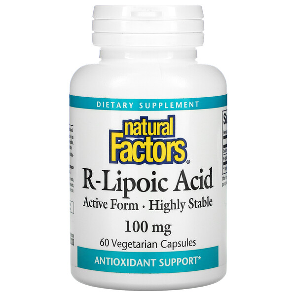 Natural Factors‏, R-Lipoic Acid 100 mg 60 Vegetarian Capsules