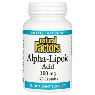 Natural Factors, Acide alpha-lipoïque, 100 mg, 120 capsules