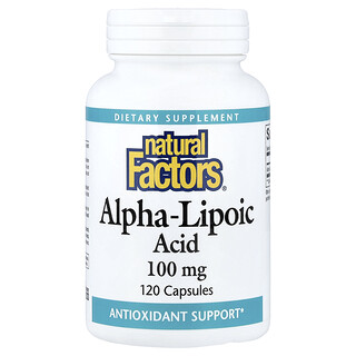 Natural Factors（ナチュラルファクターズ）, アルファリポ酸、100mg、120粒