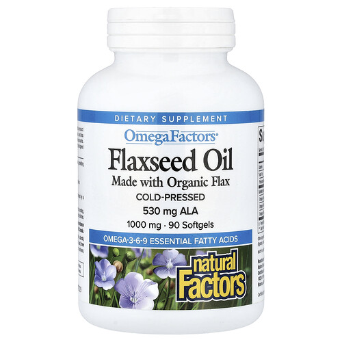 Natural Factors, OmegaFactors®, Aceite de linaza, 90 cápsulas blandas