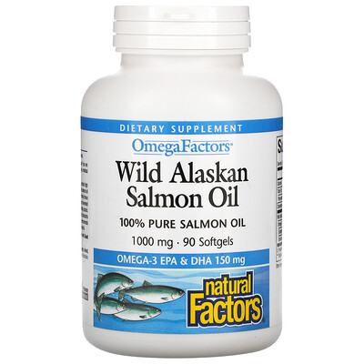 

Natural Factors OmegaFactors Wild Alaskan Salmon Oil 1 000 mg 90 Softgels