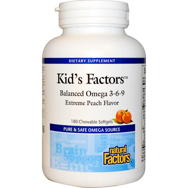 Natural Factors, Kid's Factors, Balanced Omega 369, Extreme Peach