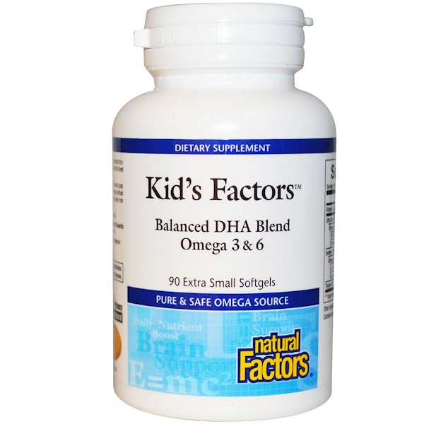 Natural Factors, Kid's Factors, Balanced DHA Blend Omega 3 & 6, 90