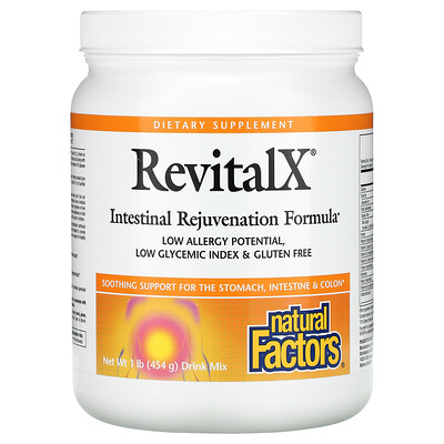 Natural Factors RevitalX, Intestinal Rejuvenation Formula Drink Mix, 1 lb (454 g)