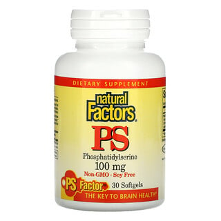 Natural Factors, Ps，磷脂酰丝氨酸，100 毫克，30 粒软凝胶