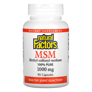 Natural Factors, MSM，1,000 毫克，90 粒胶囊