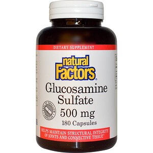 Отзывы о Натурал Факторс, Glucosamine Sulfate, 500 mg, 180 Capsules