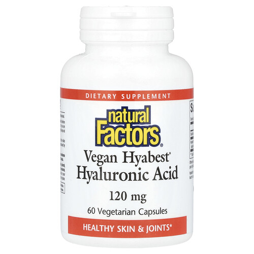 Natural Factors, Vegan Hyabest, Hyaluronsäure, 120 mg, 60 pflanzliche Kapseln