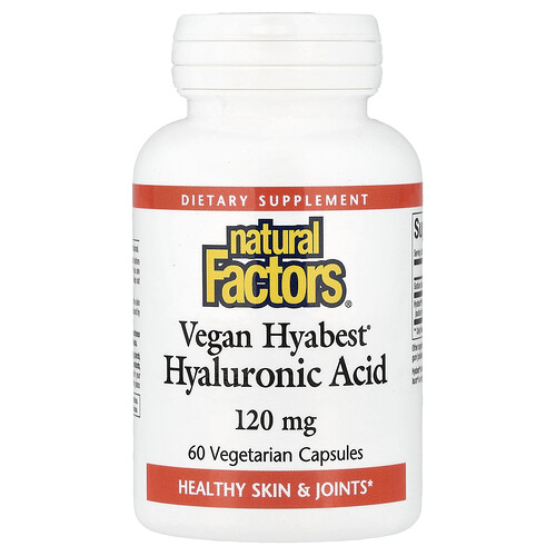 Natural Factors, Vegan Hyabest®, Hyaluronic Acid, 120 mg, 60 Vegetarian Capsules