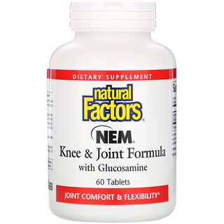 Natural Factors, NEM Knee & Joint Formula with Glucosamine, 60 Tabletas