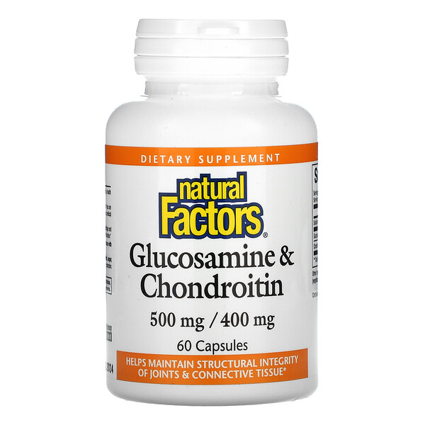 Natural Factors, ΠΠ»ΡΠΊΠΎΠ·Π°ΠΌΠΈΠ½ 500Β ΠΌΠ³, Ρ
ΠΎΠ½Π΄ΡΠΎΠΈΡΠΈΠ½ 400Β ΠΌΠ³, 60Β ΠΊΠ°ΠΏΡΡΠ»