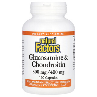 Natural Factors, Glucozamină și Condroitină, 120 capsule