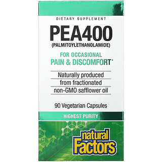 Natural Factors, PEA400，90 粒素食胶囊